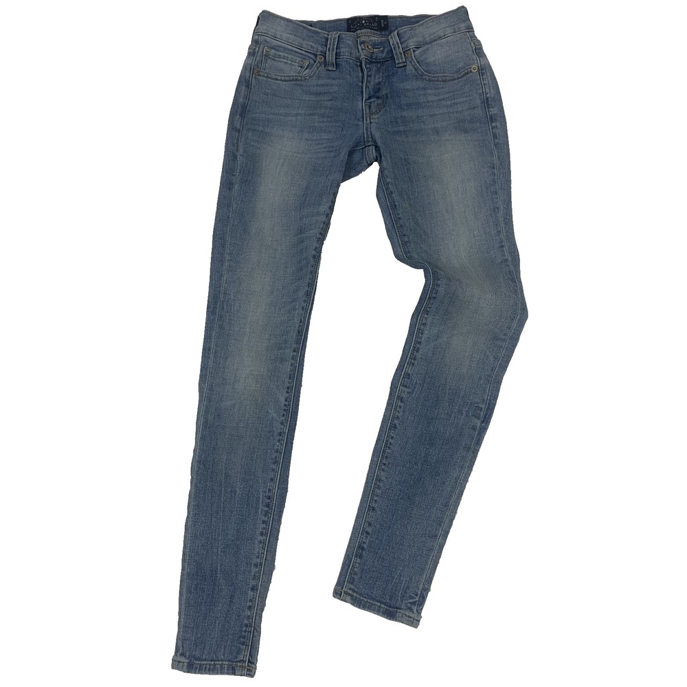 Lucky Brand Charlie Skinny Jeans Womens 00/24 Light Wash Distressed Low Rise